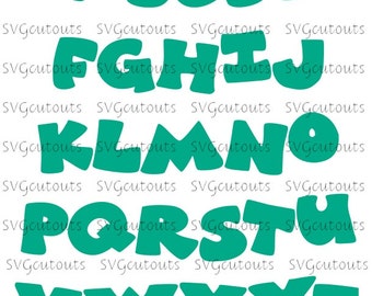 Chunky Font Monogram Alphabet Design, SVG, Eps, Dxf Formats, Cutting Machine Files, Silhouette, Cricut, Scan N Cut, INSTANT DOWNLOAD