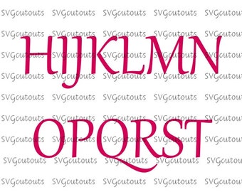 Simple Script Font Monogram Alphabet Design, SVG, Eps, Dxf Formats, Cutting Machines, Silhouette, Cricut, Scan N Cut, INSTANT DOWNLOAD