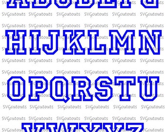 Sports Allstar Monogram Alphabet Font Design, SVG, Eps, Dxf Formats, Your Cutting Machines, Silhouette, Cricut, Scan N Cut, INSTANT DOWNLOAD