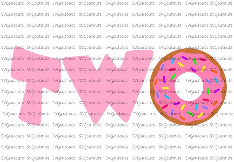 Download Two Donut Word Design 2 SVG Eps Dxf Formats Silhouette | Etsy