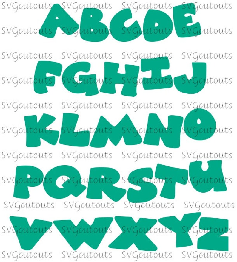 Chunky Font Monogram Alphabet Design SVG Eps Dxf Formats - Etsy
