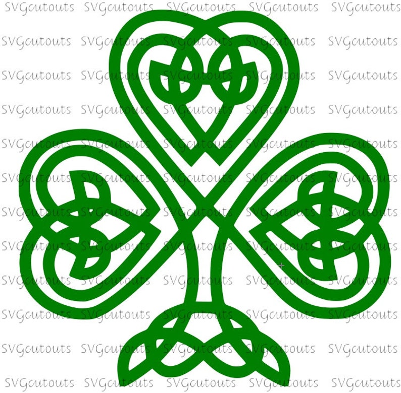 Celtic Shamrock Clover Design Svg Eps Dxf Formats Files Etsy