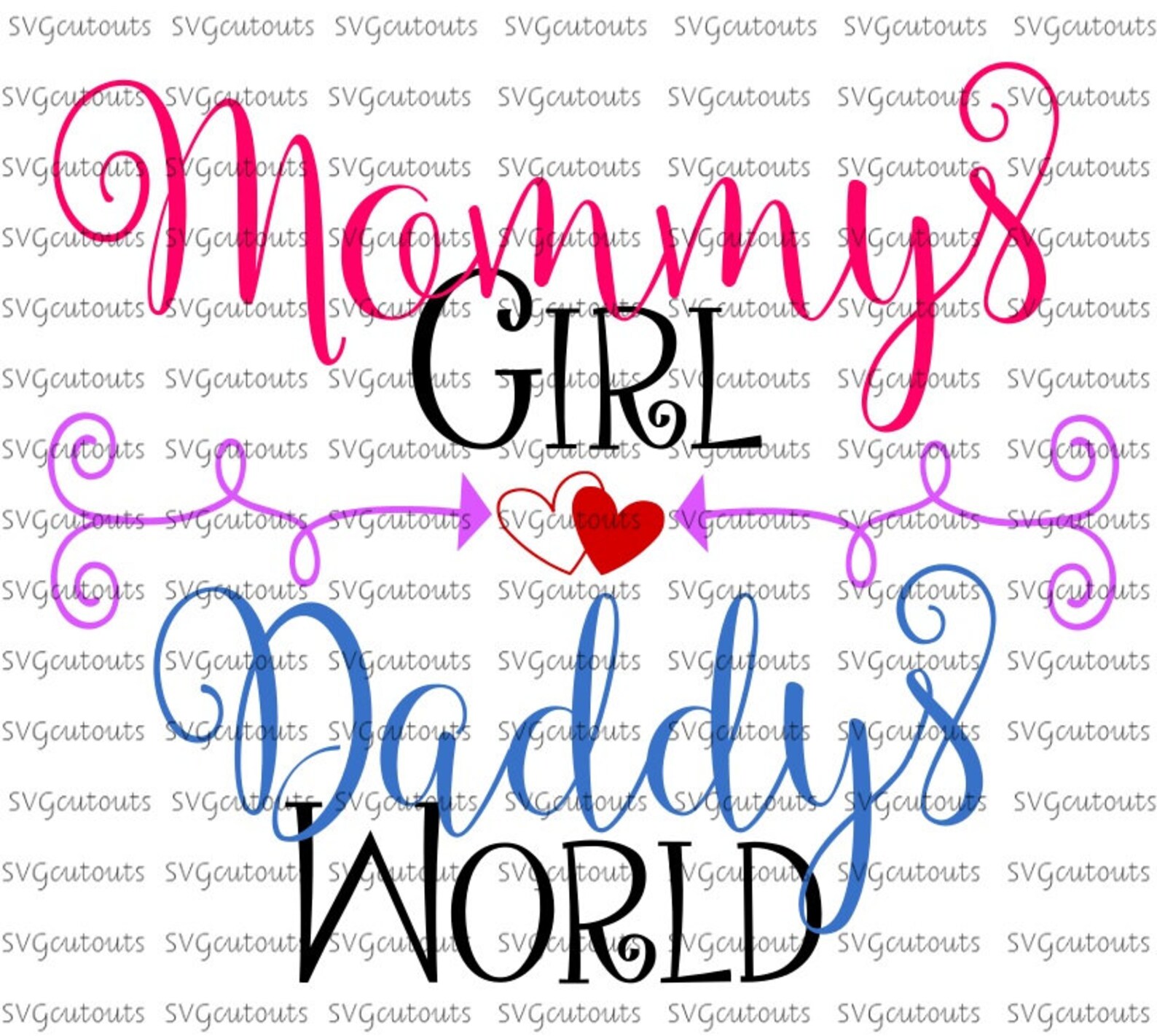Mommys Girl Daddys World Baby Girl Design SVG Eps Dxf - Etsy UK