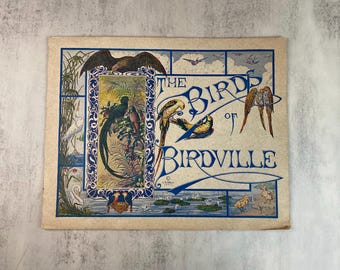 Birds of Birdville 1923 – Complete Illustrated Bird Album – L. N. Gilbert – Antique Educational Portfolio