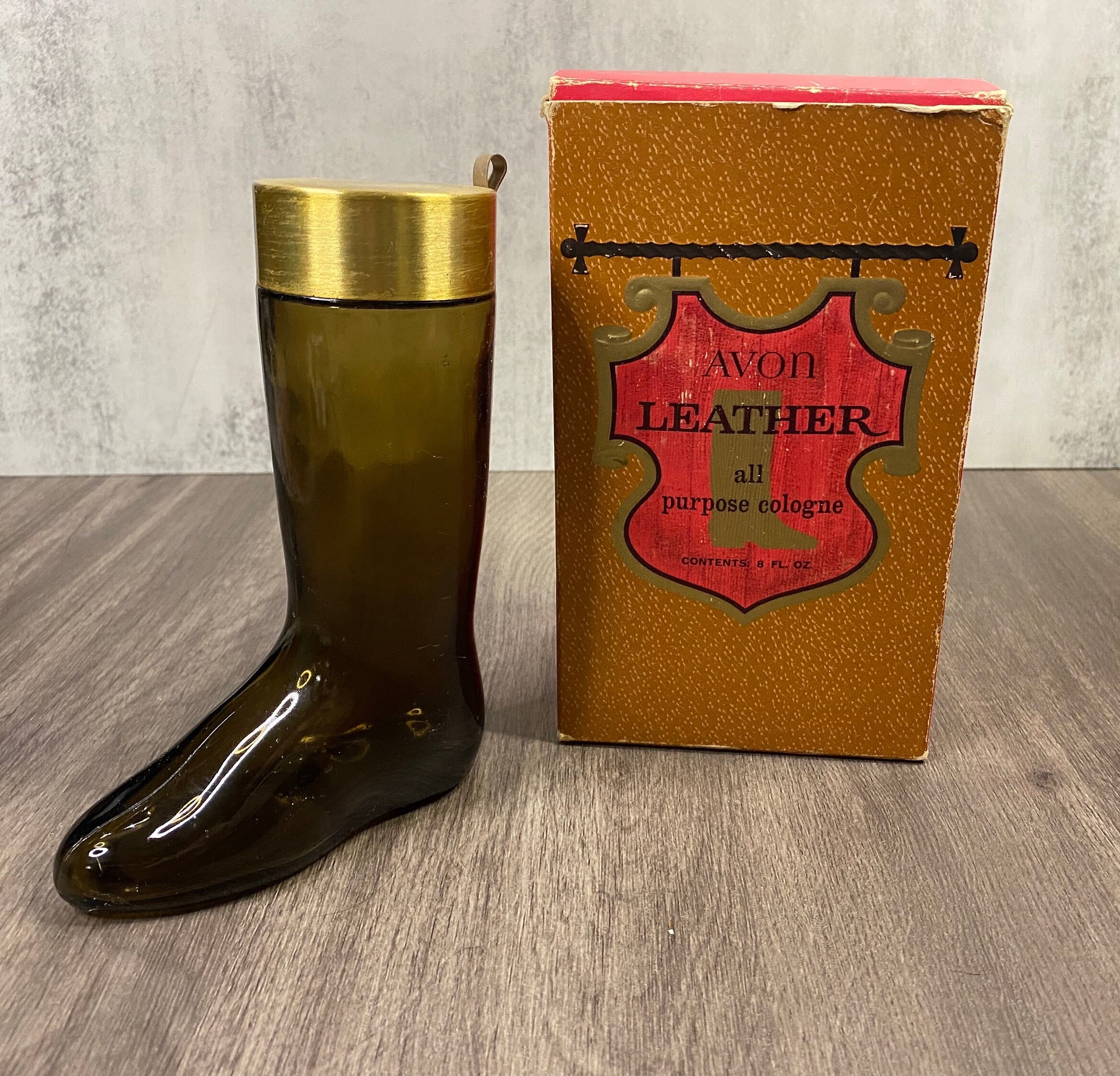 Vintage Avon Leather Cowboy Boot in Original Box Vintage Avon
