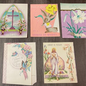 Vintage Osterkarten, 5 Osterkarten, Vintage Ostern, Antike Ostern, Vintage Karten