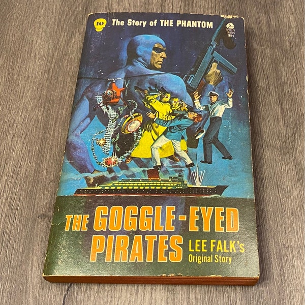 The Phamtom #10 The Google Eyed Pirate by Lee Falk 1974, Avon Books, Vintage Book, Antique Book, Pulp Book