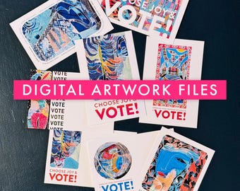 VOTE 4x6" postcard DIGITAL ARTWORK - Blank Voter Election Reminder Cards • 8 designs!