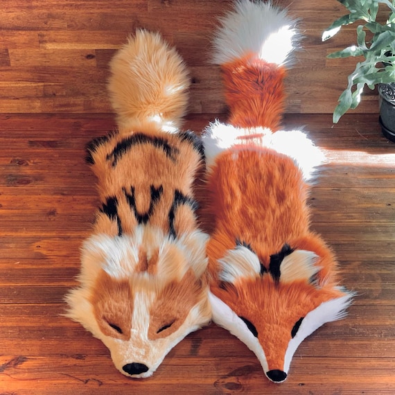 本日SALE！美品【THINK FUR】リバーシブルfox like fur Handmade Vegan Faux Fur Fox Pelt - Burning Man Decor - Etsy