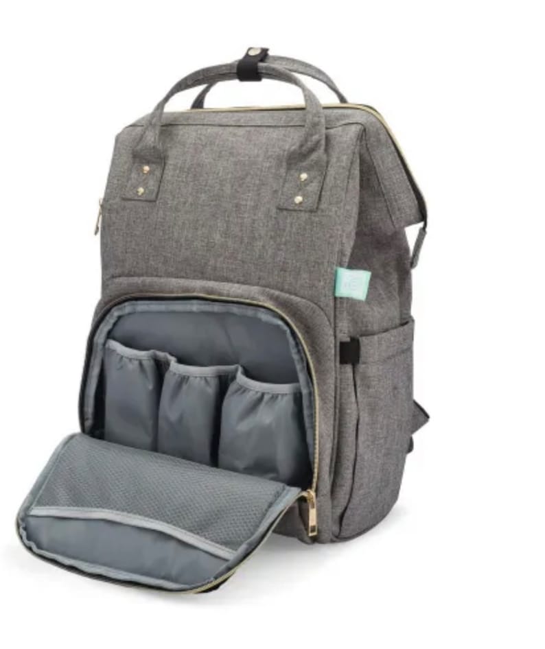 AFBP Sydney Breast Pump Backpack Diaper Bag Grey Gold Hardware Etsy