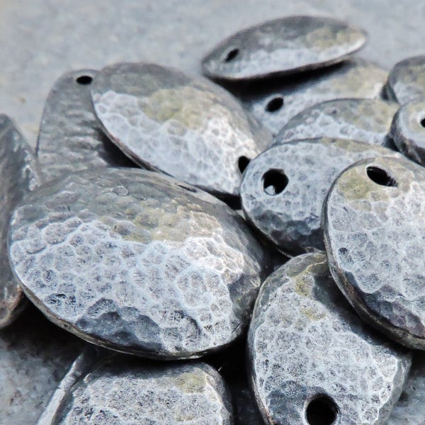 3 HAMMERED ROUND pendants | pewter stamping blanks | custom cast | H1-03