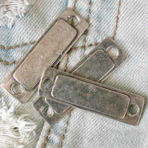3 RECTANGLE BRACELETS | pewter stamping blanks | custom cast | H2-03
