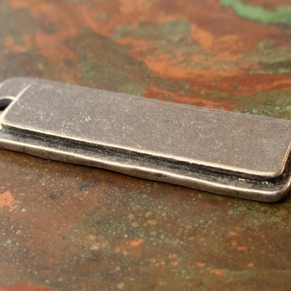 3 RECTANGLE PENDANTS | pewter stamping blanks | custom cast | H1-01