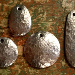 3 HAMMERED ROUND pendants pewter stamping blanks custom cast H1-03 image 4