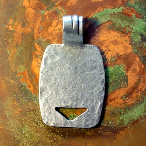 3 HAMMERED Rectangular FOCAL Pendants pewter stamping blanks custom cast KB-07 image 2