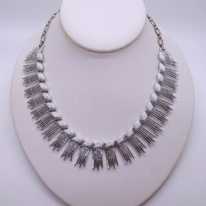 Vintage Sarah Coventry Fringe Necklace: Silver Tone Adjustable &quot;Simply Elegant&quot;