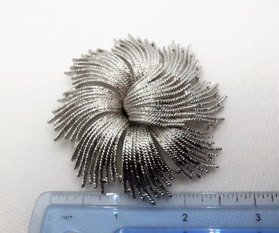 Vintage Textured Detailed Silver Tone Twisted Rop… - image 4