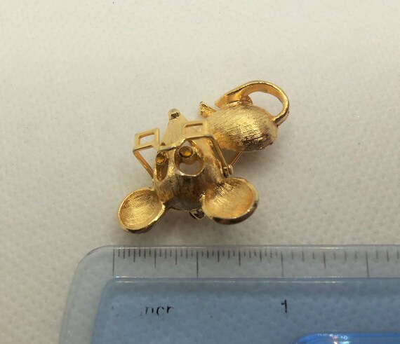 Vintage Textured Gold Tone Mouse Figural Pin Broo… - image 4