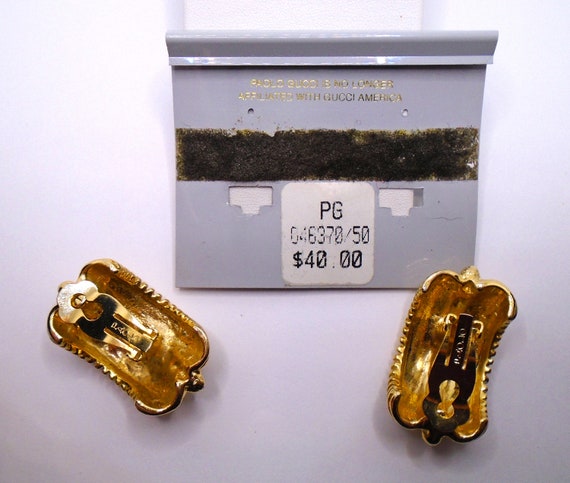 Vintage Polished Gold Tone Large Chunky Clip Earr… - image 8
