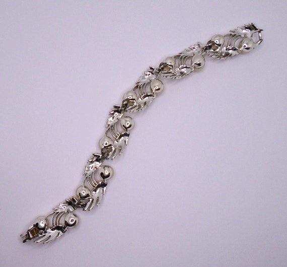 Vintage Textured and Polished Silver Tone Detaile… - image 7