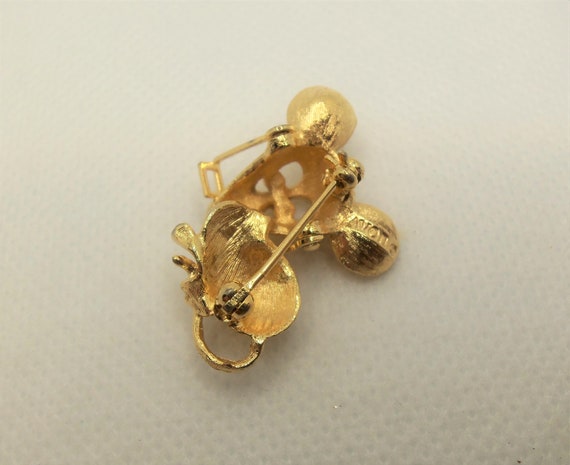 Vintage Textured Gold Tone Mouse Figural Pin Broo… - image 6
