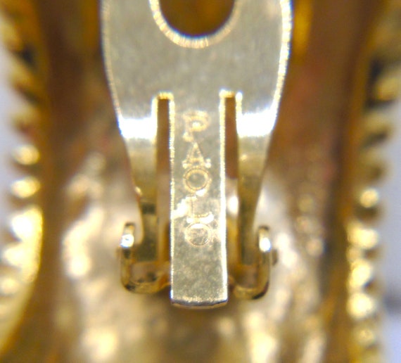 Vintage Polished Gold Tone Large Chunky Clip Earr… - image 9