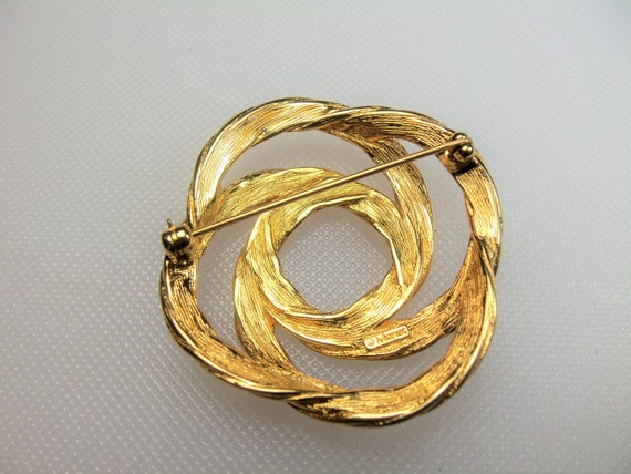 Vintage Polished Gold Tone Twisted Interlocking C… - image 5