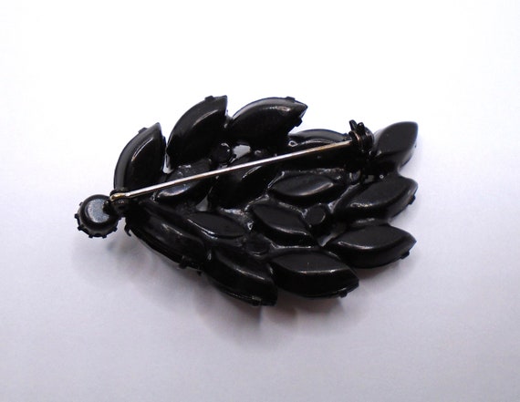 Vintage Black Enamel and Prong Set Black Marquis … - image 7