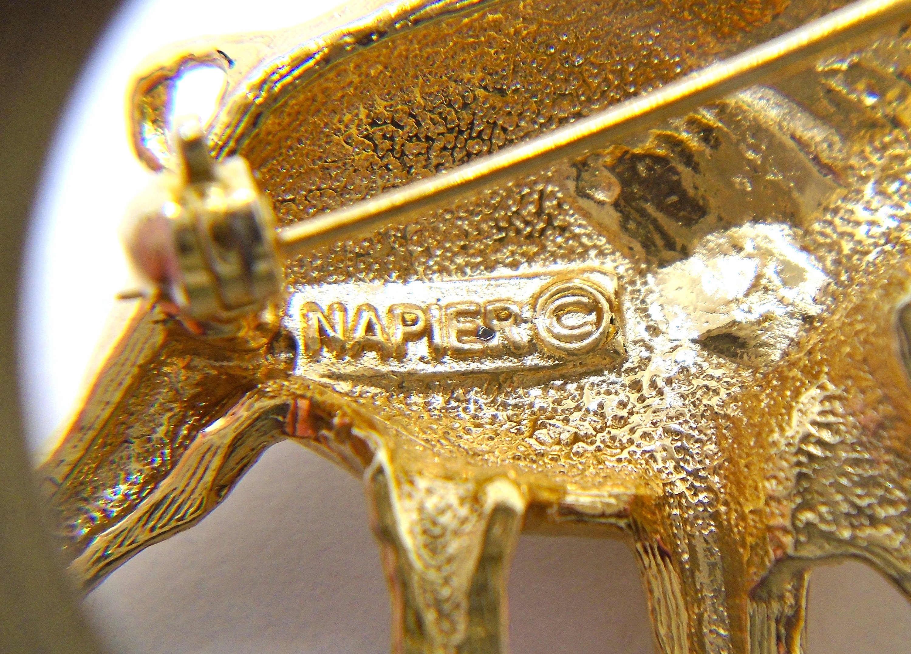 Vintage NAPIER Elephant Brooch \'92 Napier 1972 Gold Plated Elephant Brooch Featured in the  main image 2