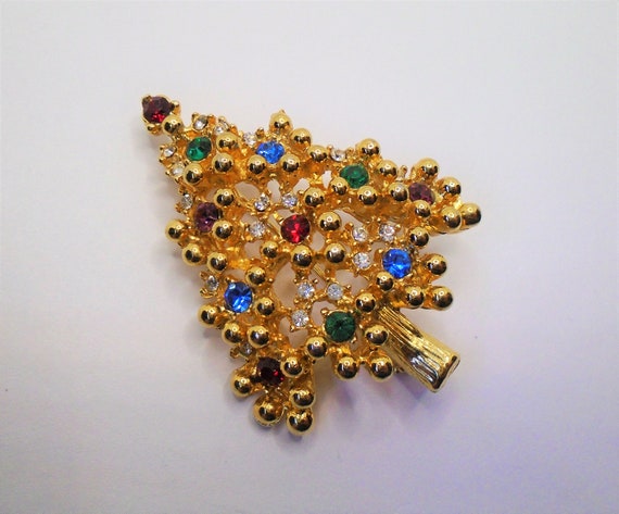 Vintage Gold Chameleon Brooch – Multi-color Austrian Crystal & Rhinestone, Animal Pin