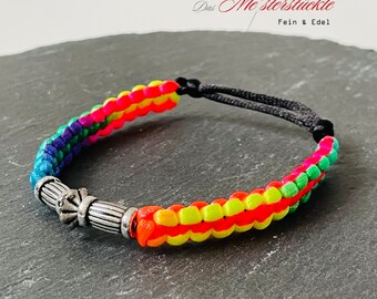 Bracelet surfer bracelet sliding knot neon handmade for men and women