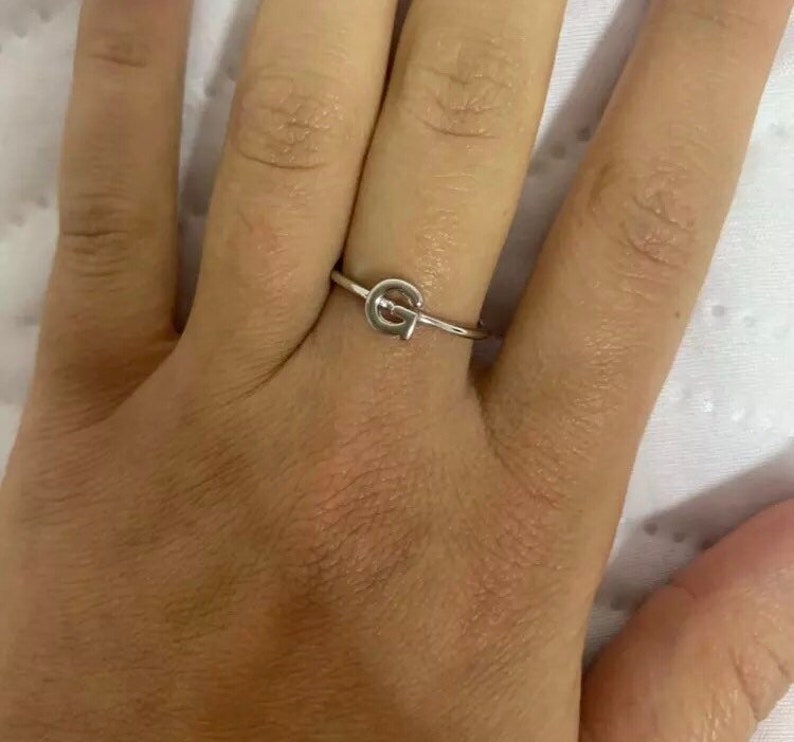 Sterling Silver Adjustable Initial Alphabet Ring