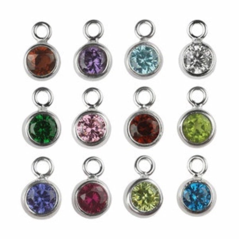 Sterling Silver Initial /& Birthstone Charm Bracelet