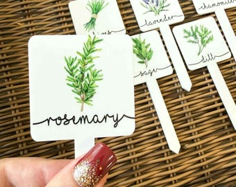 Estacas para jardín de hierbas, marcadores para jardín de hierbas, etiquetas para plantas aromáticas, estacas acrílicas para jardín, etiquetas para jardín, etiquetas para jardín de hierbas, regalo para jardineros