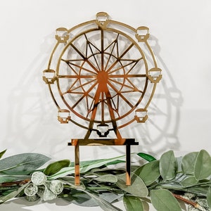 Ferris Wheel Topper, Carnival Cake Topper, Name Cake Topper, Birthday Cake Topper, Baby Shower Topper, Gold Cake Topper, Personalized Topper
