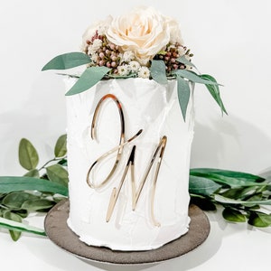 Initials Cake Topper, Custom Cake Topper, Monogram Cake Topper, Wedding Cake Topper, Acrylic Cake Charm, Engagement Cake Topper, Personalize