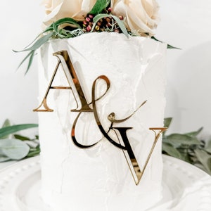 Adorno para tarta con iniciales, adorno para tarta con monograma, adorno para tarta con iniciales, adorno para tarta personalizado, adorno para tarta dorado, adorno para tarta de bodas, aniversario