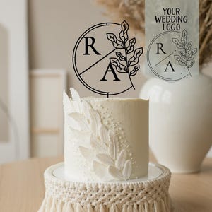 Wedding Logo Cake Topper, Monogram Cake Topper, Mr Mrs Cake Topper, Personalized Cake Topper, Gold Cake Topper, Custom Cake Topper, Logo