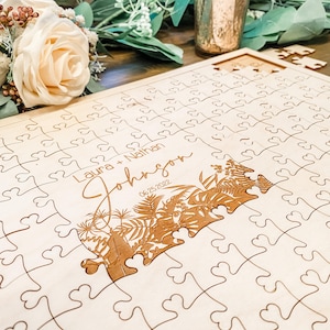 Puzzle Guest Book, Wooden Guest Book, Wedding Puzzle, Heart Guest Book, Guest Book Alternative, Puzzle Sign, 58-132 pieces, Jigsaw Puzzle