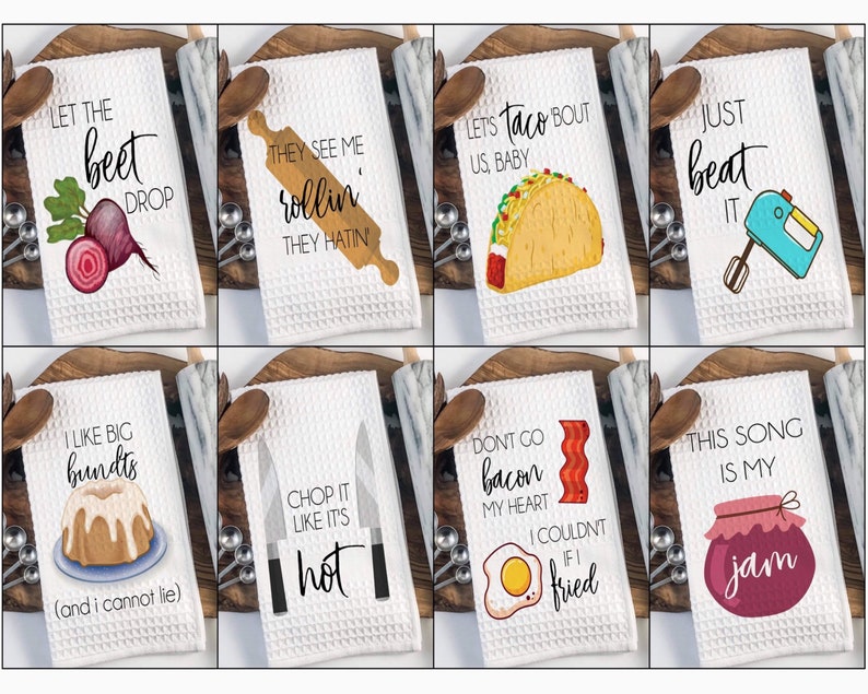 Funny Kitchen Towels Song Lyric Towels Funny Tea Towels Etsy