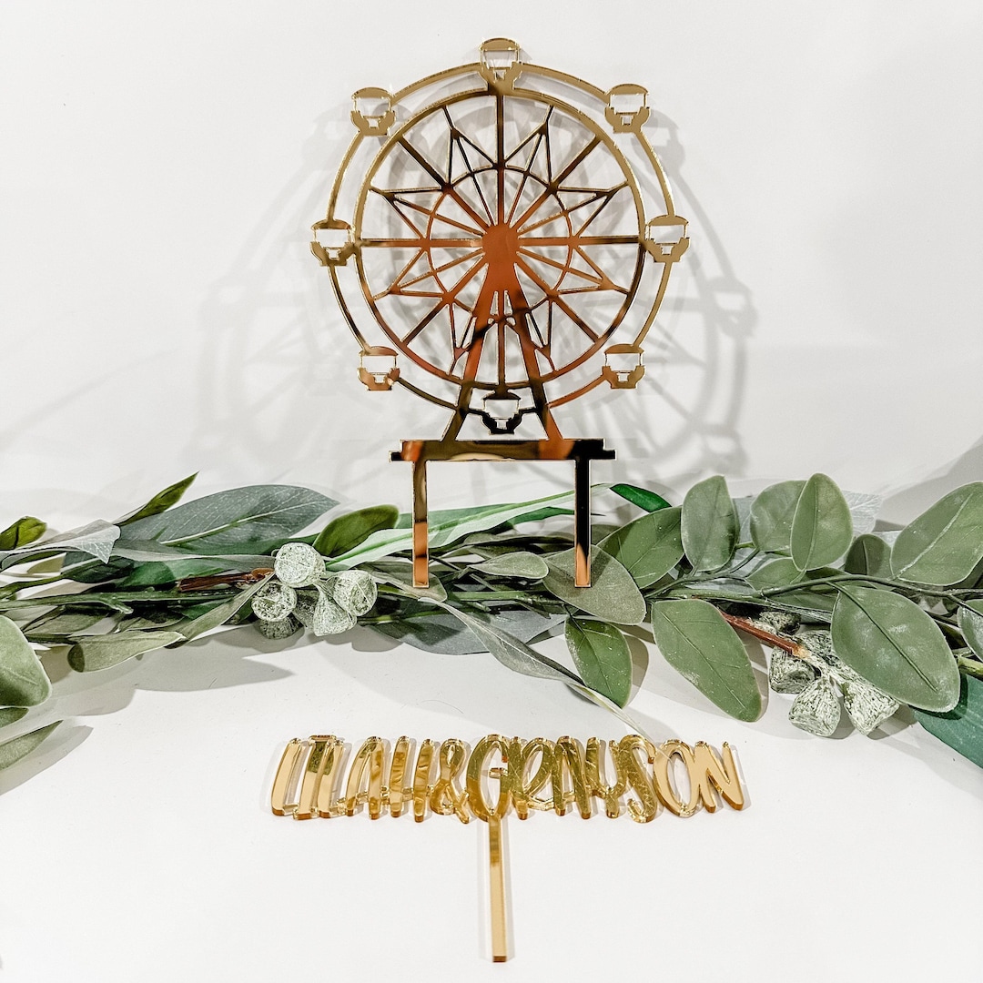 Ferris Wheel Topper, Carnival Cake Topper, Name Cake Topper, Birthday ...