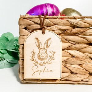 Easter Basket Tag, Personalized Tag, Easter Wood Tag, Custom Easter Tag, Basket Name Tag, First Easter Basket Tag, Easter Bunny Decor image 4