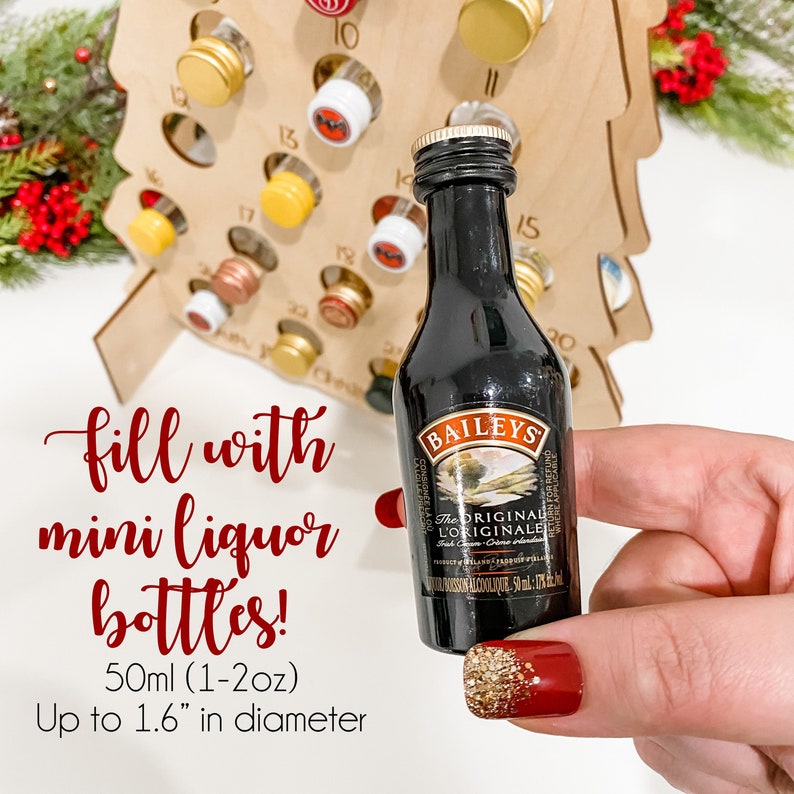 Liquor Advent Calendar for Adults Personalized Tree Etsy