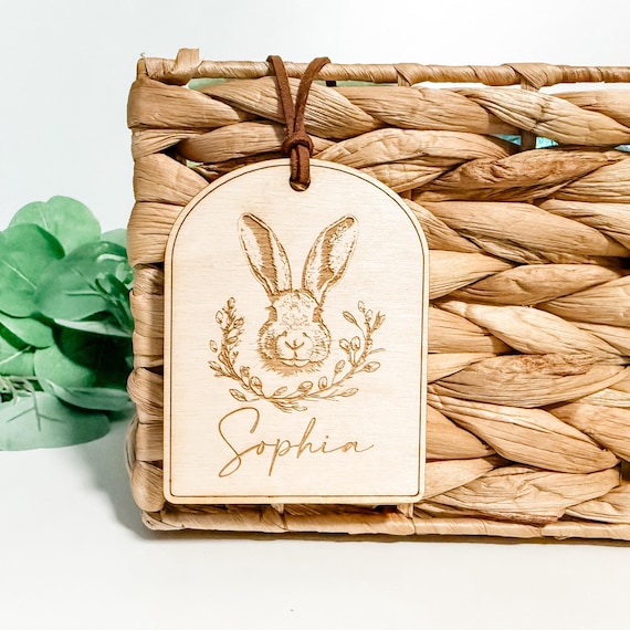 Easter Basket Tag, Personalized Tag, Easter Wood Tag, Custom Easter Tag, Basket Name Tag, First Easter Basket Tag, Easter Bunny Decor