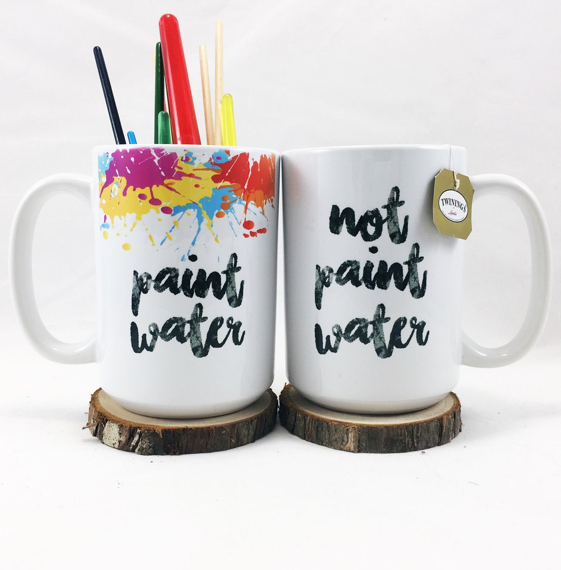 Set of Two Paint Water Mugs Paint Water Mugs Not Paint Water Etsy UK
