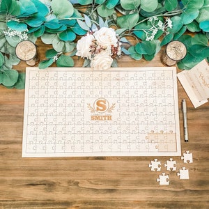 Puzzle Guest Book, Wooden Guest Book, Wedding Puzzle, Heart Guest Book, Guest Book Alternative, Puzzle Sign, 58-132 pieces, Jigsaw Puzzle image 9