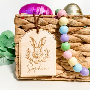 Easter Basket Tag, Personalized Tag, Easter Wood Tag, Custom Easter Tag, Basket Name Tag, First Easter Basket Tag, Easter Bunny Decor image 6
