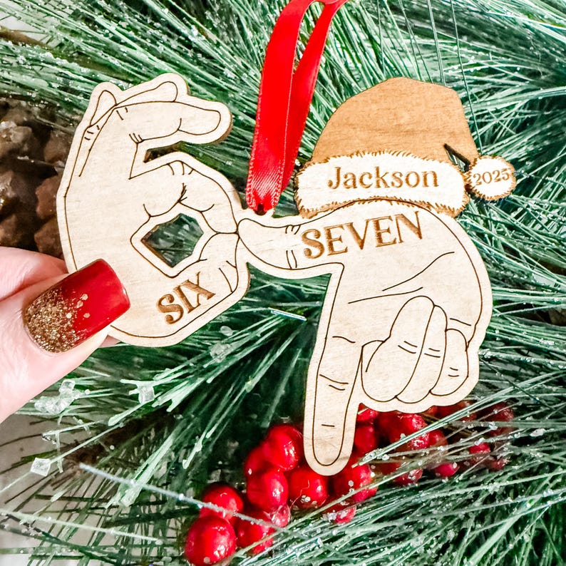 Viral 67 Ornament, Six Seven Ornament, Personalized Ornament,Gift For Teen,Funny Teen Gift, Grandkid Gift, Gen Alpha Humor, 67 Meme Ornament image 2