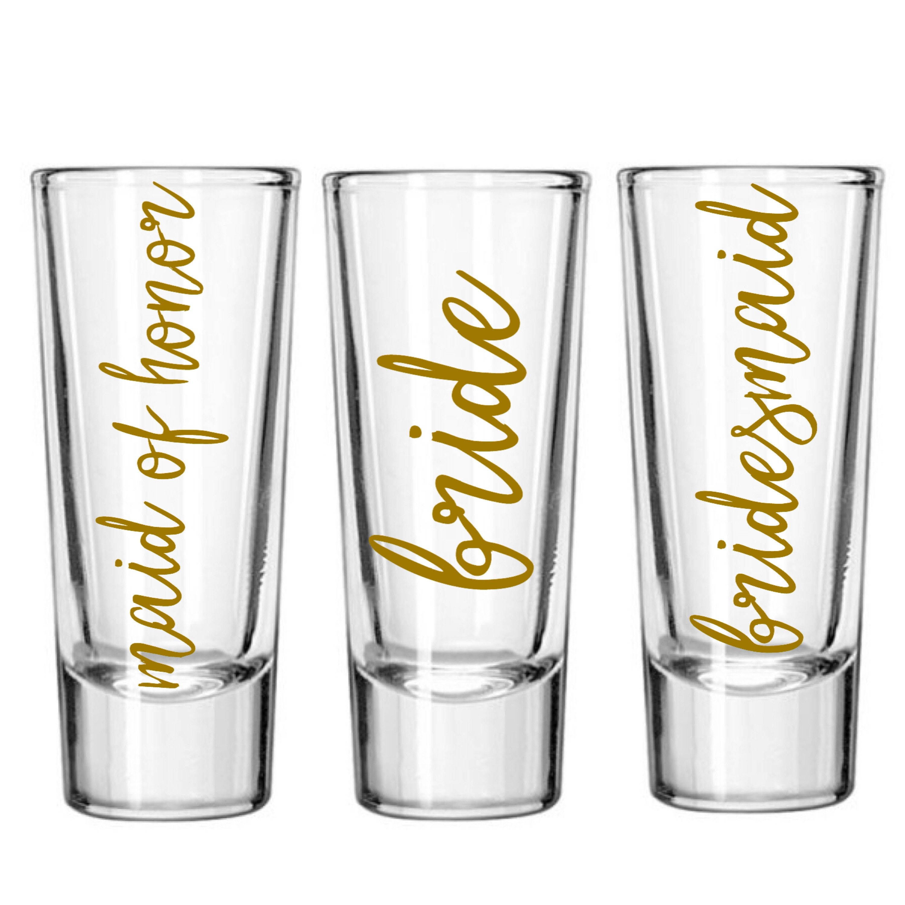Shot Glasses Bridal Party Shot Glasses Bridesmaid Shot Etsy