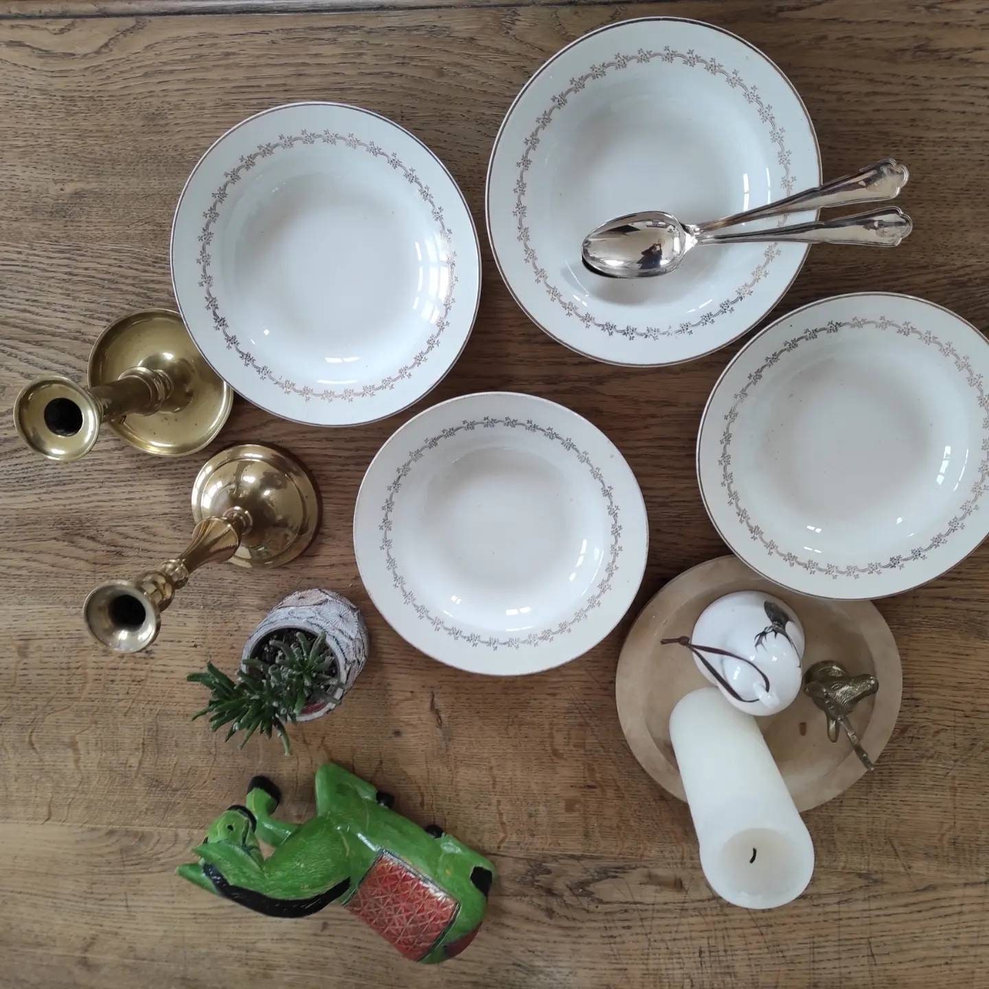 Lot de 4 Assiettes Creuses Digoin Sarreguemines